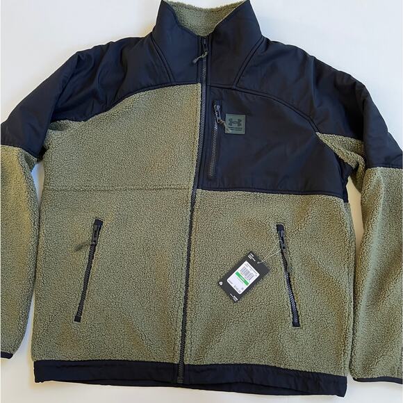 Under Armour Men's Mission Boucle Swacket Green/Blk 1366091-390 Size L NWT - Picture 1 of 16